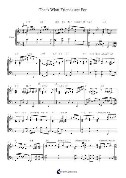 That's What Friends are For Sheet Music by Dionne Warwick-Arr.Bartcent Whitegreve
