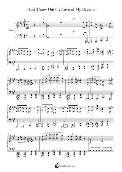 I Just Threw Out The Love Of My Dreams Sheet Music by Weezer-Arr.Chesria