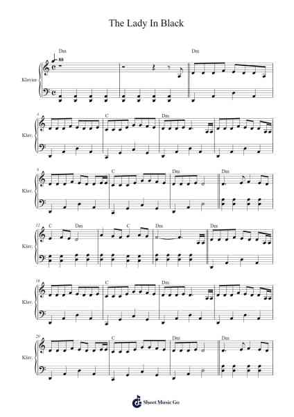 The Lady In Black Sheet Music by K. Hensley-Arr.Corsay Parhys