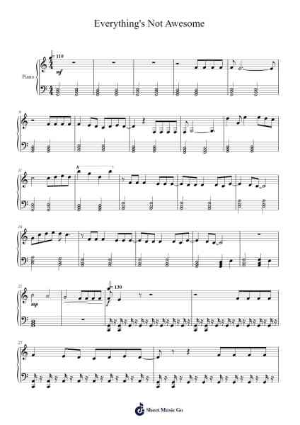 Everything's Not Awesome Sheet Music by undefined-Arr.Thomgreg Woolfgou