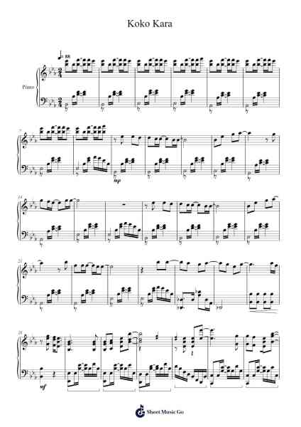 Koko Kara Sheet Music by undefined-Arr.Morsechi Billra