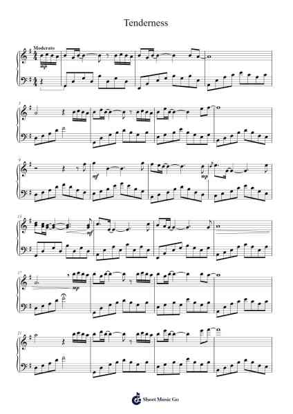 Tenderness (Tutta la tenerezza che vorrei darti) Sheet Music by Roberto Guerra-Arr.Bairddict Sasback