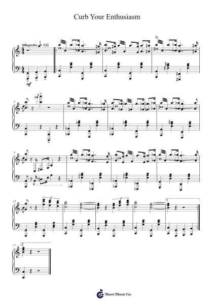 Curb Your Enthusiasm Sheet Music by undefined-Arr.Saslaide Wattvic