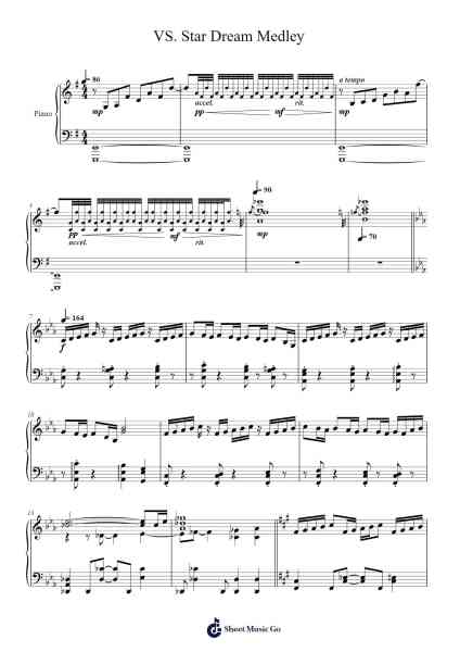 VS. Star Dream Medley Sheet Music by Hirokazu Ando/Jun Ishikawa-Arr.Minmeg Bobfax