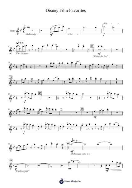 Disney Film Favorites โน้ตเพลงโดย Johnnie Vinson-Arr.Phylpeg Bradning