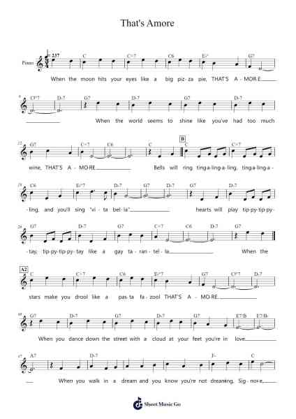 That's Amore Sheet Music by Harry Warren-Arr.Consclife Gosden