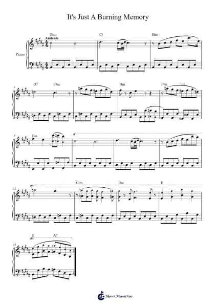 It's Just A Burning Memory Sheet Music by The Caretaker-Arr.Gailma