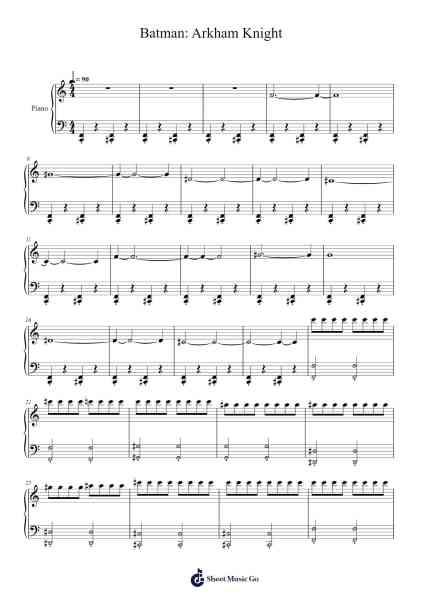 Batman: Arkham Knight Sheet Music by undefined-Arr.Wildeke Jefbeth