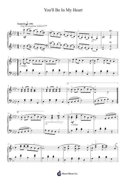 You'll Be In My Heart Sheet Music by Phil Collins-Arr.Cumrusk Wescky