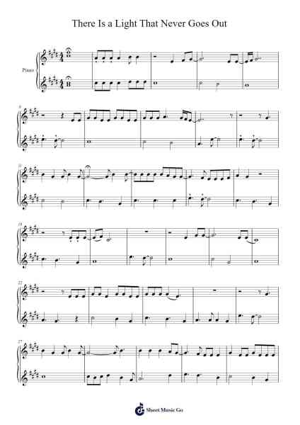 There is a Light That Never Goes Out Sheet Music by The Smiths-Arr.Churkiel Uliam
