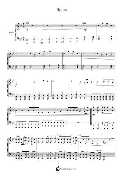 Bones Sheet Music by Clarx-Arr.Lespenn