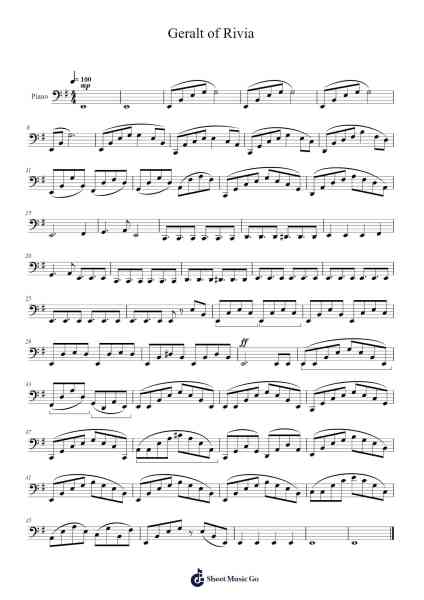 Geralt of Rivia Sheet Music by Marcin Pryzbylowicz-Arr.Hudcie Rhoclark