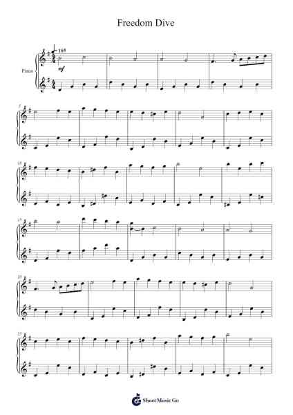 Freedom Dive Sheet Music by xi / R3 Music Box-Arr.Sajoy