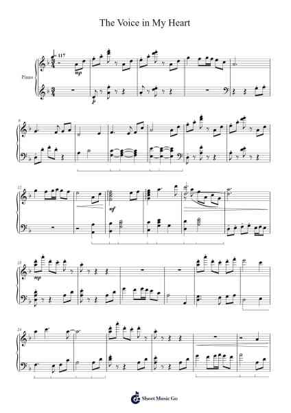 The Voice in My Heart Sheet Music by Evan Call-Arr.Housnid