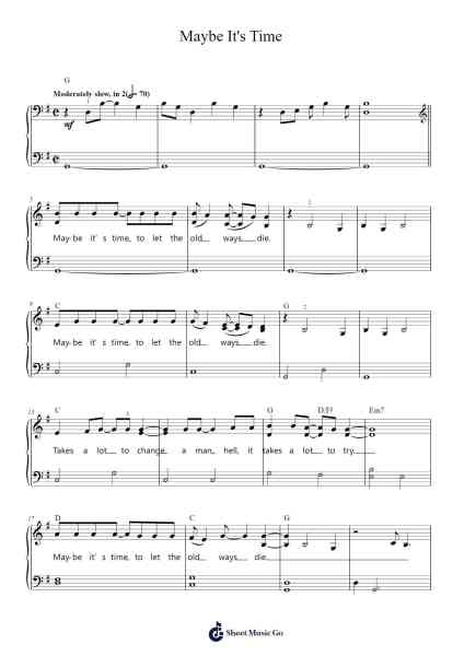 Maybe It's Time (from A Star Is Born) Sheet Music by Lady Gaga-Arr.Spenborg