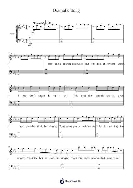 Dramatic Song Sheet Music by Toby Turner-Arr.Jonric