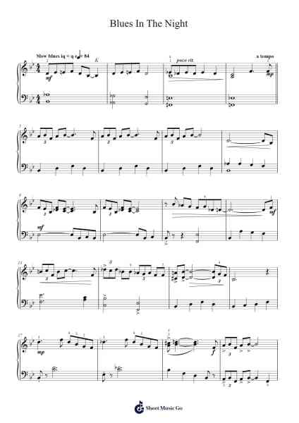 Blues In The Night Sheet Music by Harold Arlen-Arr.Bairdbian Lystan