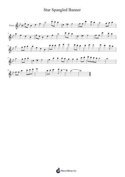 The Star-Spangled Banner Sheet Music by John Stafford Smith-Arr.Hawat