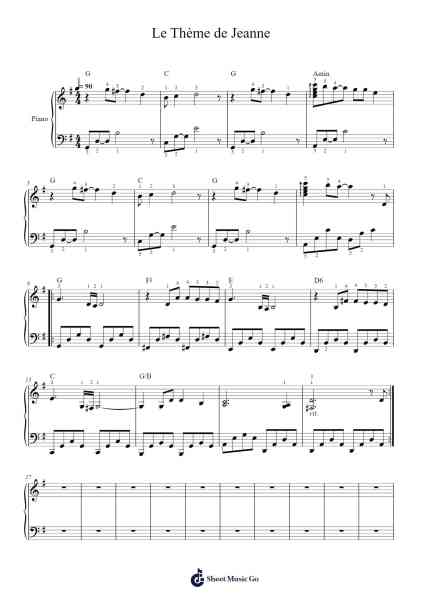 Le Thème de Jeanne Sheet Music by Vladimir Cosma-Arr.Elroyley Alsce