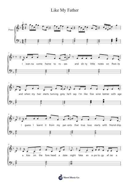 Like My Father Sheet Music by Jax Jones-Arr.Phisan Lionelphy