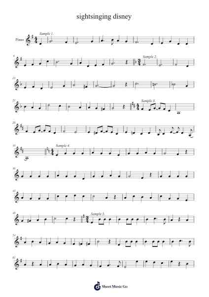 sightsinging disney โน้ตเพลงโดย Disney-Arr.Oryet Zosoll