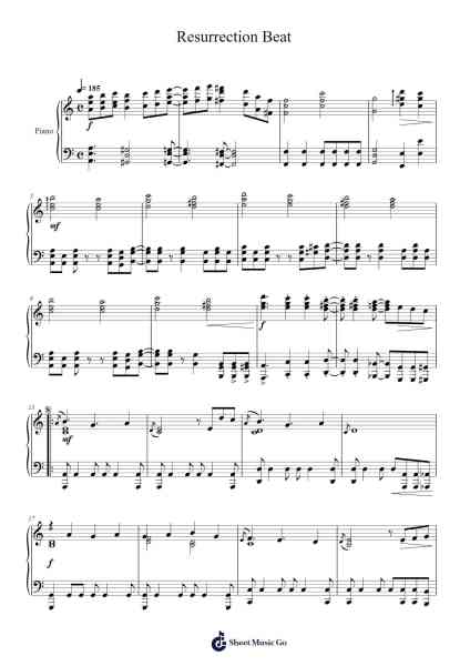 Resurrection Beat (Gathering of Old Blood) Sheet Music by Raito/Masaru Kuba/Kegani/Soutarou Namikawa-Arr.Huxver Birdnee