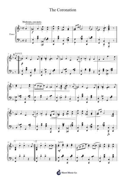 The Coronation (1912) Sheet Music by Maxwell Goldman-Arr.Bowsibyl Twainses