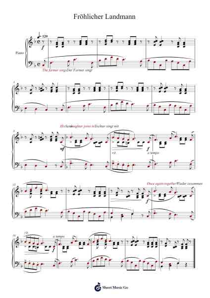 Album für die Jugend, Op. 68: No. 10, Fröhlicher Landmann, von der Arbeit zurückkehrend Sheet Music by Robert Schumann-Arr.Blycarr
