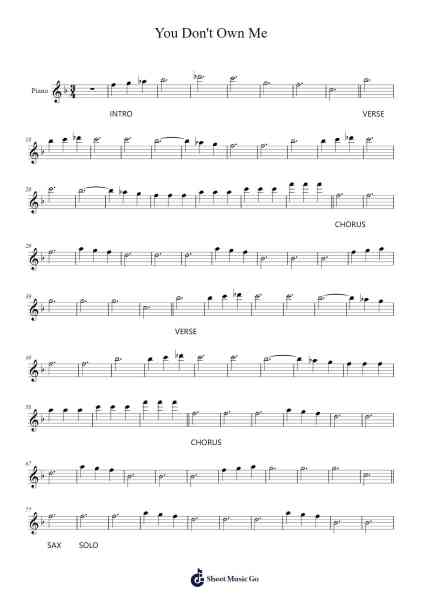 You Don't Own Me Sheet Music by undefined-Arr.Warald Kipfrank