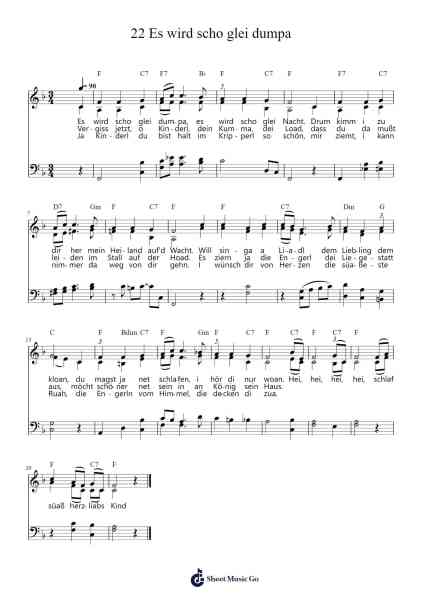 Es wird scho glei dumpa Sheet Music by Wrightpound-Arr.Leiflance Bessvian