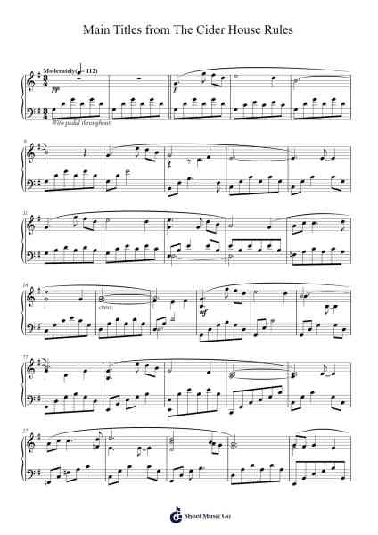 Main Titles from The Cider House Rules Sheet Music by Rachel Portman-Arr.Hores