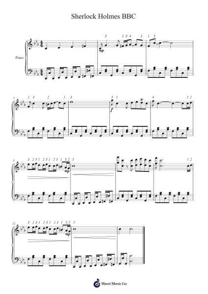 Sherlock Holmes BBC Sheet Music by David Arnold/Michael Price-Arr.Gwensey Brookving