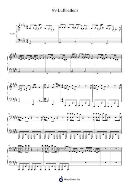 99 Luftballons Sheet Music by Nena-Arr.Canor
