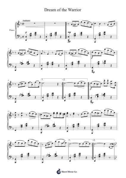 Dream of the Warrior Sheet Music by Vasily Prisovsky-Arr.Loulup