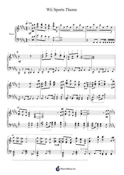 Wii Sports Theme Sheet Music by Kazumi Totaka-Arr.Jonal Lancepys