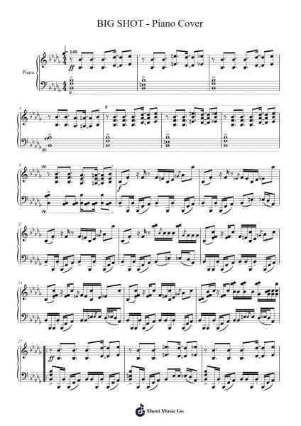 BIG SHOT - Piano Cover Sheet Music by Toby Fox-Arr.Payrusk