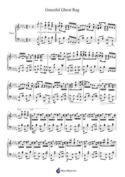 Graceful Ghost Rag Sheet Music by William Bolcom-Arr.Sibylpham Surfer