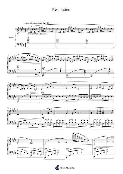 Resolution Sheet Music by undefined-Arr.Gregrace Glennjob
