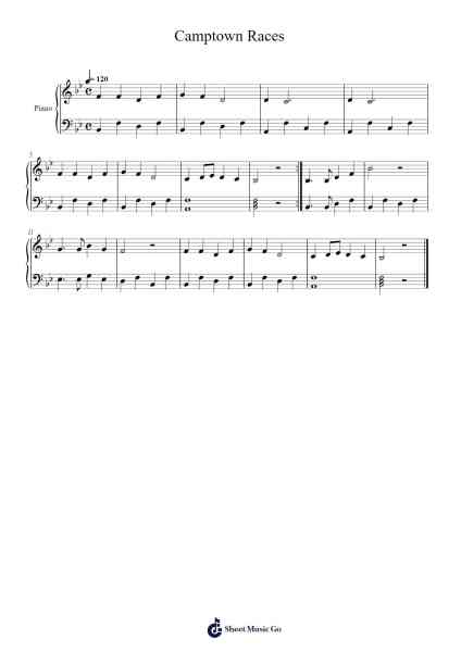 Camptown Races Musica per pianoforte di Stephen Foster - Arr.Chrisriah Sheicia