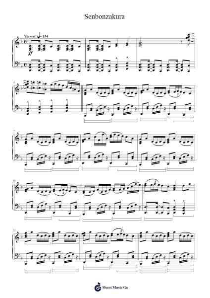Senbonzakura Sheet Music by 黒うさP-Arr.Wentio Termaltz