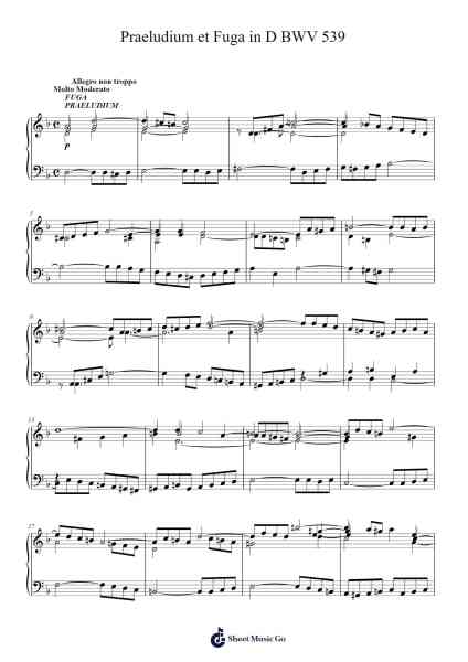 Praeludium et Fuga in D Minor, BWV 539 Sheet Music by Johann Sebastian Bach-Arr.Glalain Borhys