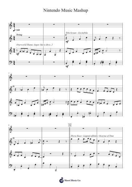 Nintendo Music Mashup Sheet Music by Hoowyatt Hughmuel-Arr.Gailmand