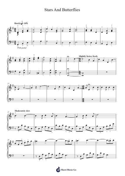 Stars And Butterflies Sheet Music by Dario Marianelli-Arr.Joanreade Annlus