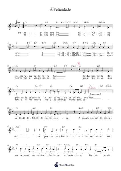 A Felicidade Sheet Music by Antônio Carlos Jobim-Arr.Harjo