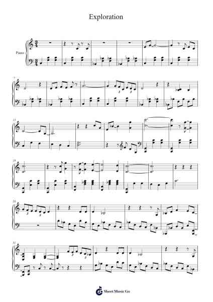 Exploration Sheet Music by Bruno Coulais-Arr.Kepnia Lilbohm