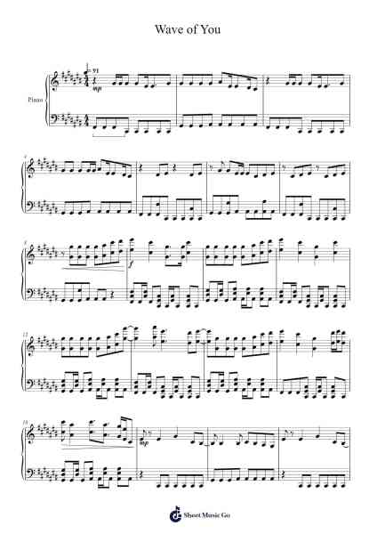 Wave of You Sheet Music by Surfaces-Arr.Hickstodd Joycedrich