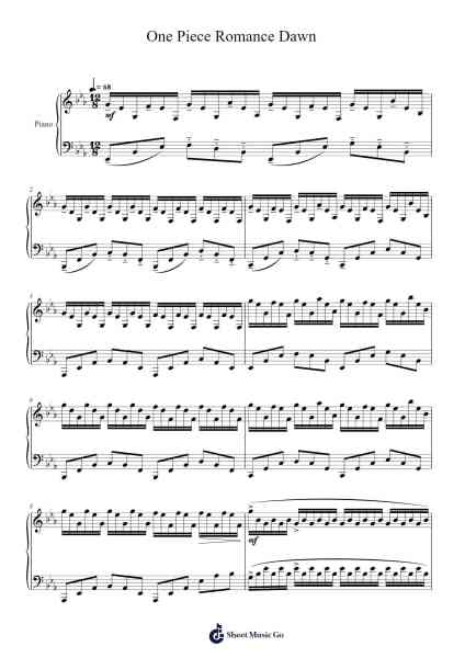 One Piece Romance Dawn Sheet Music by Yann Tiersen-Arr.Parde
