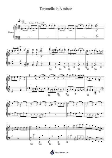 Tarantella in A minor Sheet Music by MARCO MEROLLA-Arr.Yonnggiles
