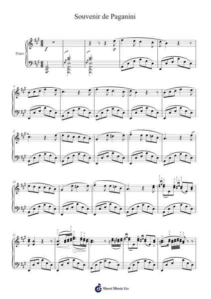 Souvenir de Paganini Sheet Music by Frédéric Chopin-Arr.Jeamesqy