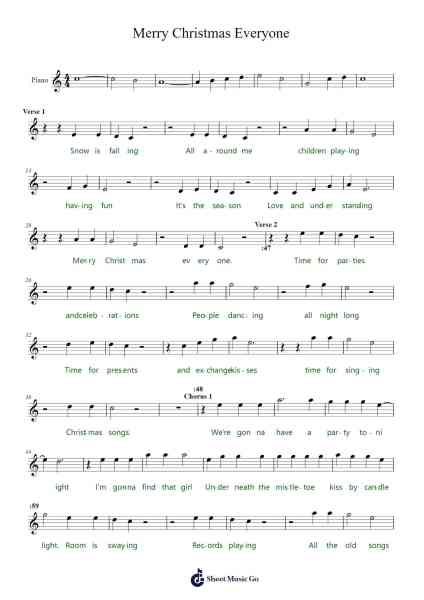 Merry Christmas Everyone Sheet Music by Bob Heatlie-Arr.Philley Mabna